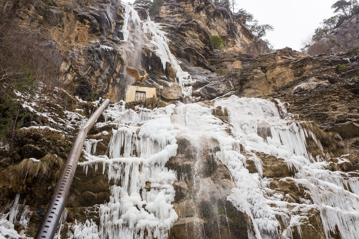 Водопад Учан-су в сосульках