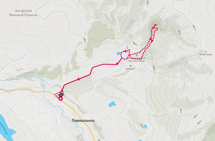 Карта маршрута похода к водопаду Су-Учхан