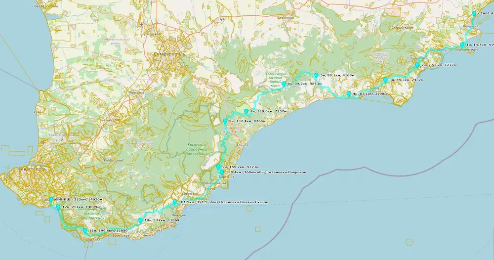 Поход по Крыму по МКТ за 12 ночей